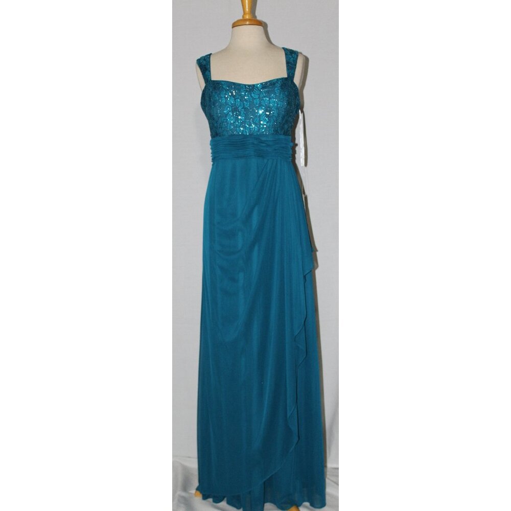 Eva USA #3094 Mother of the Bride Dress-Chiffon and Lace-Size 2X-TEAL-NEW W/Tags